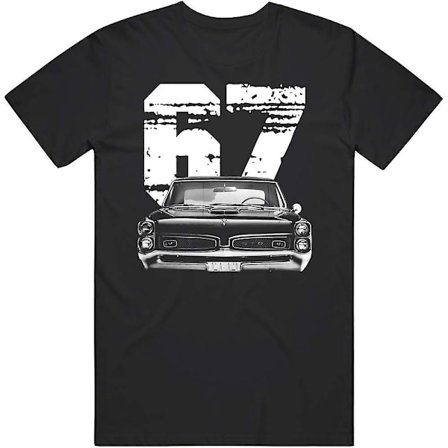 1967 Pontiac Gto Front View Med Årstal Silhouette T-shirt