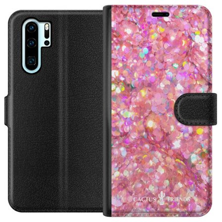 Yhteensopiva Lompakkokotelo Huawei Huawei P30 Pro Cactus and Friends – PinkGlitter