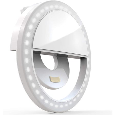 Klips på Selfie Ring Light [Oppladbar batteri] med 36 LED for