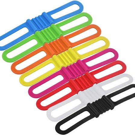 Lytivagen 8 stk sykkel silikonstropp elastisk lommelykt holder bånd bandasje Si KLB