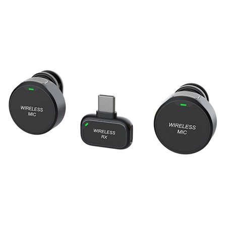 Magneettinen klipsimikrofoni, melunvaimennus, Bluetooth, 2 lähetintä, 1 vastaanotin, USB-C