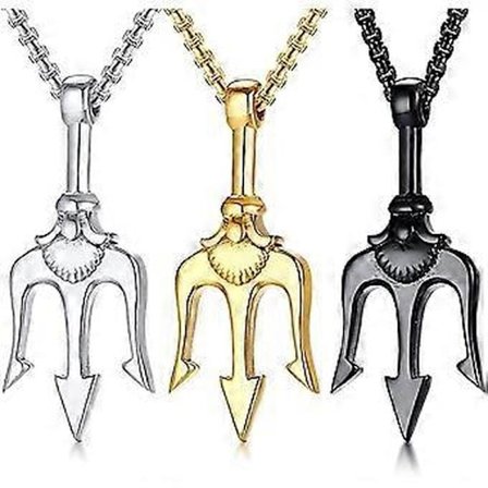 Trident Vedhæng Rustfrit Stål Antikkens Grækenland Amulet Halskæde til Mænd, Gave til Sømand