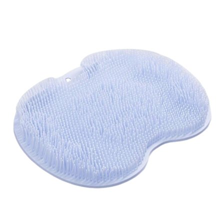 Brusefodsskrubbemåtte med rygmassage, vandtæt, genanvendelig med sugekopper til badeværelse Blå