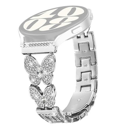 For Honor Watch Dream Band Fjärilsformad Rhinestone Dekoration Silverlegering Metall Armband