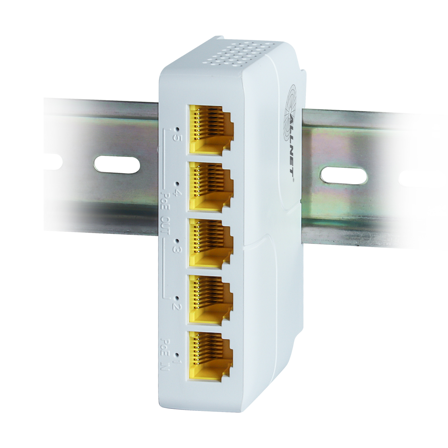 ALLNET 5-Port Gigabit PoE 85W DIN Switch