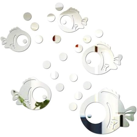 Klistermärke Väggmålning Acrylique 3D Poisson et Bulles Autocollants Miroi