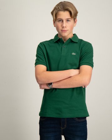Lacoste CHEMISE COL BORD-COTES MA Grün Polo/Rugbyshirts Jungen - Kids Brand Store