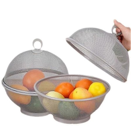 Fruktkorg med Flugskydd, Fruktbricka med Flugskydd, Grå