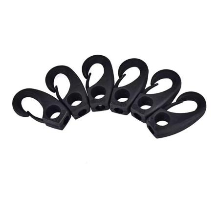 Kajakin köysikoukku, kajakin kiinnitys monikäyttöinen kestävä korkealujuinen nylon-solki kiinnityskoukut kajakille kanootille bungee (6 kpl, musta)