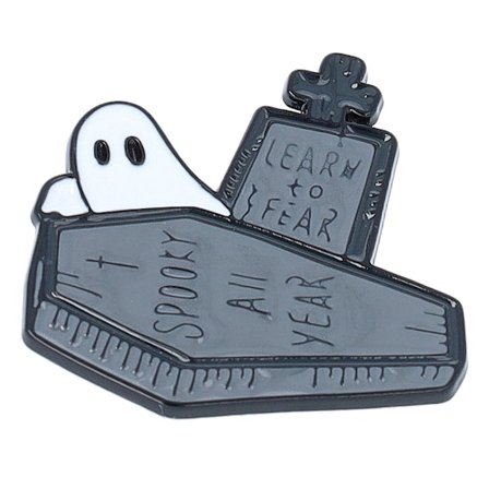 Cap Pins - Grau Zubehör - Ghost Tomb Metal Enamel Pin @ Hatstore