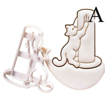 1/3 st Cat Cookie Cutters Kitty Butt Form Diy Kex Form Stämpel Bakeware Hfmqv -ES