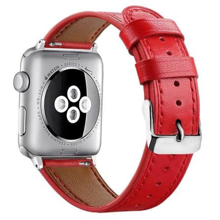 Apple Watch (41mm) Top Layer Cowhide Aitoa Nahkaa Rannekellon Nauha - Punainen Red