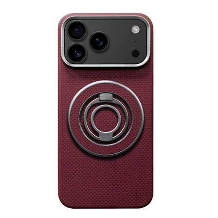 Mobilskal till iPhone Air MagSafe Kevlar Metal Ring - MiG Röd