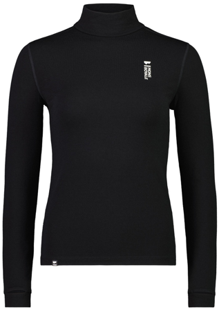 Mons Royale Cascade Merino Flex 200 Mock Neck naisten merinovillapaita, musta