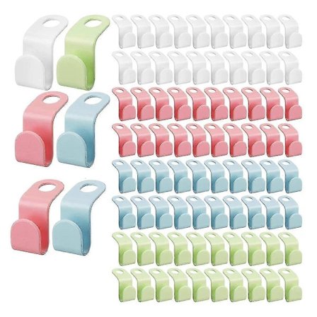 400 st Klädhängare Kopplingskrokar 4 Färger Kaskadhängare Krokar Kraftig Kopplingsspänne