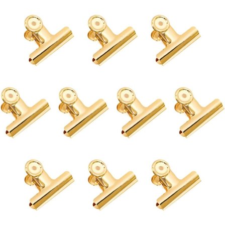 Golden Bull Hinge Pappersclips l 10-pack med 2 tum rostfritt