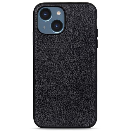 Genuine Leather iPhone 14 Plus Skal - Svart