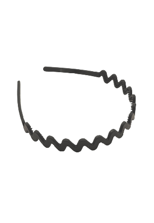 Complement Diadem I Matt Finish Sicksack Mönster Hårband Dam Svart