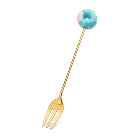 Omrörningssked fruktgaffel med innovativ klubba och söt munk formad för dessertbutiker