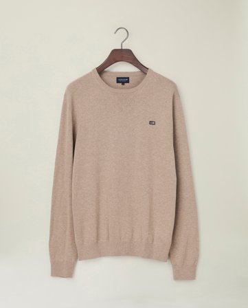 Lexington Finstickad bomullströja, beige