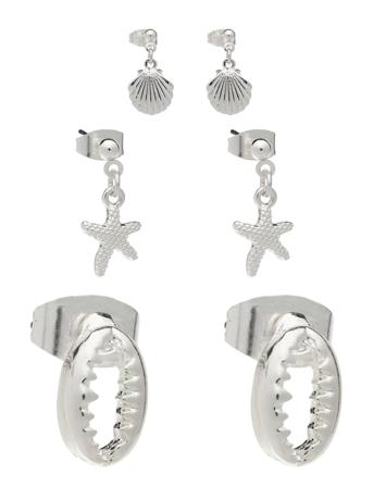 Pcvyra 3-Pack Earrings Sww Silver Pieces