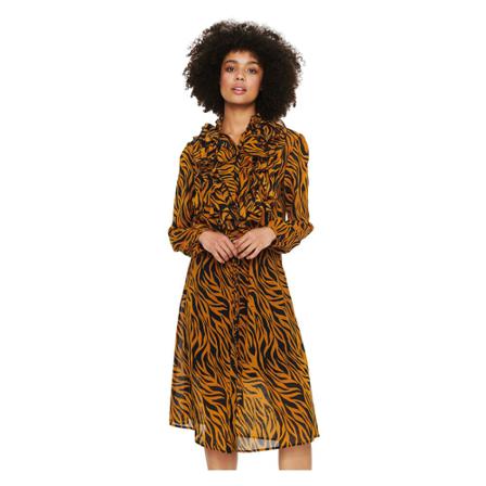Saint Tropez, Lilly SZ Dress Bruin, Dames, Maat:M