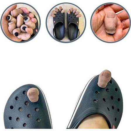 2 stk 3D Morsomme Tåsko-Smykker Stor Tå, Morsomme Tåsko-Smykker