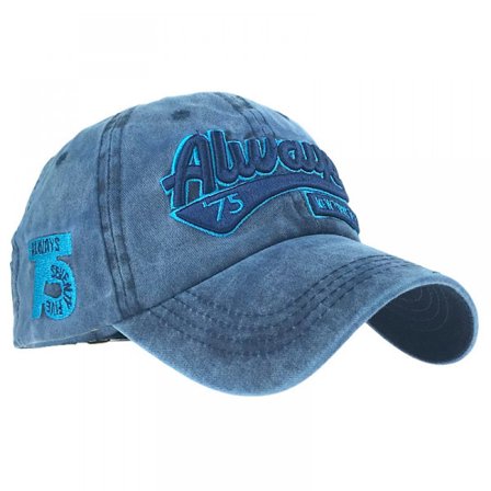 Baseball keps tvättad full keps fransad solhatt herr och dam Blå