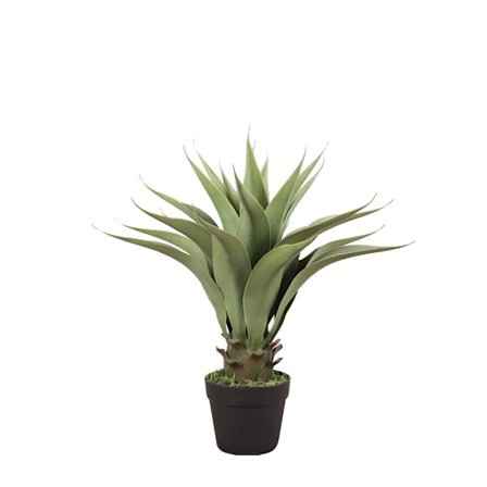 Kunstig agaveplante i sort potte, 55 cm PVC