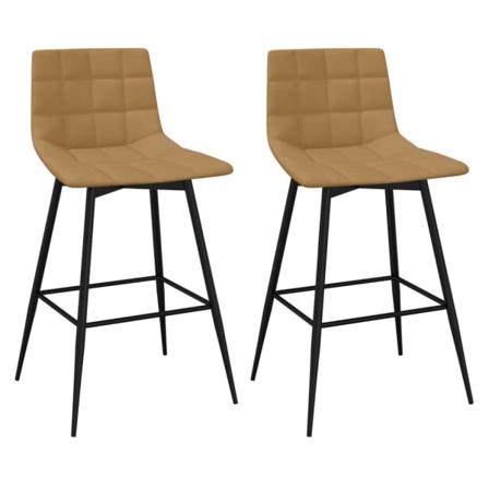 Vidaxl Barstolar 2 St Brun Sammet Brun