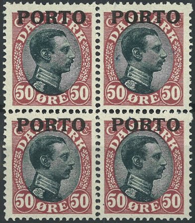 Danmark - AFA porto 7 postfrisk 4-blok