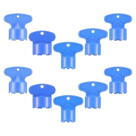 10 Stykker Kranlufter Nøkkel Blå Fjerningsnøkkelverktøy med 5 Størrelser 16.5, 18.5, 21.5, 22.5, 24MM, Rec
