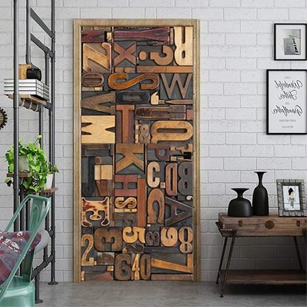 Ovimaalaukset 3d Ovipeite Retro Puinen Tarra Vedenpitävä Taidetapetti Liimaovi Tarra Irrotettava Kodin Sisustus Uudelleenkäytettävä Ovijuliste Kotiin 