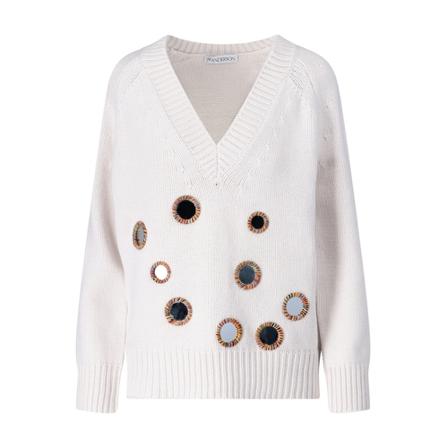 JW Anderson, V-neck Knitwear Wit, Dames, Maat:S