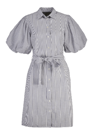 GANT Seersucker Puff Sleeve Dress Klänningar Dam Blå 40