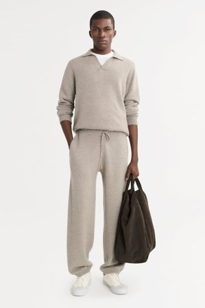 Soft Goat - Men's Pants - Men cashmere pants - L - Greige