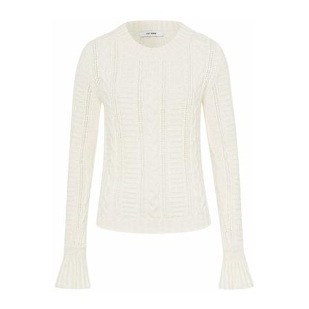 IVY OAK Round-neck Stickat vit, Dam Stickade tröjor & koftor, Dam, Storlek: XS