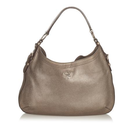 Prada Vintage Pre-owned Vitello Daino Shoulder Tas , Bruin , Dames , Maat: ONE Size Vintage Tassen