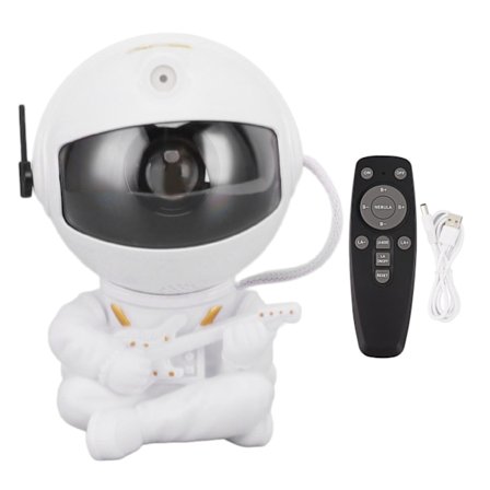 Astronaut Rumprojektor RGB Natlampe 360 Graders Rotation USB til Soveværelse og Gamer Værelse Indretning