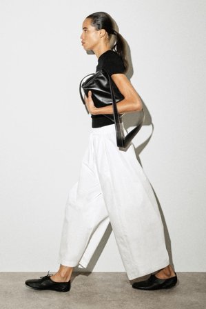 COS Women's Elasticated Barrel-Leg Trousers in White