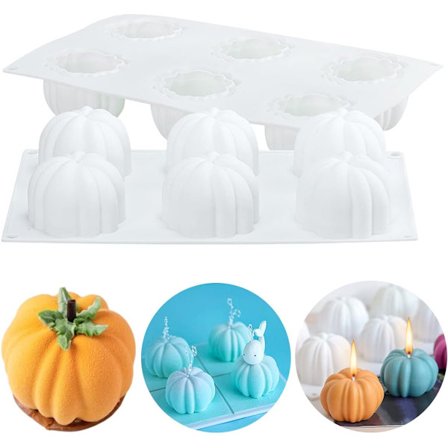 6-håls Halloween pumpa ljusformar silikon choklad fonda