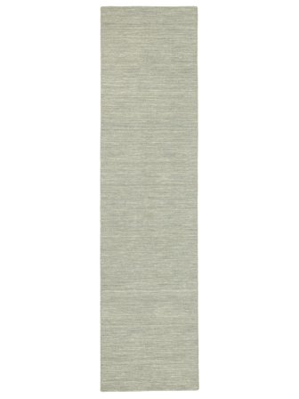 Handloom Flat 80X300 Petit Vert Clair Uni Couloir Tapis De Laine