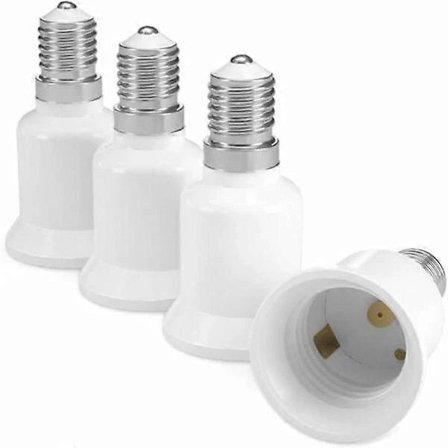 【PP】Sokkeladapter - E14 til E27 Sokkelkonverter - E27 base lampeholder Adapter til halogen LED-lampe 4 stk.