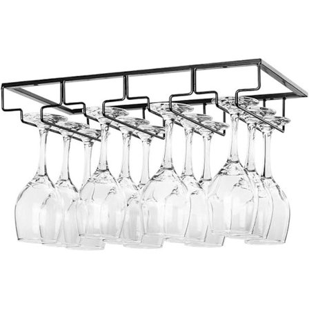 Vinglasshylle under skap, metall, hengende, for vinglass med stilk
