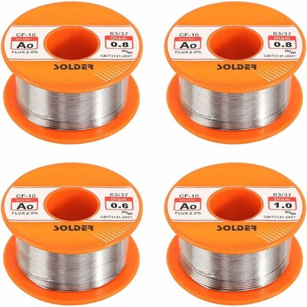 Loddetråd, 4 stykker Tintråd Rosin Loddetråd, Lodning med Rosin Kerne Loddetråd med Flux Loddetin Spole til Elektrisk Lodning (0,6/0,8/0,8/1mm)