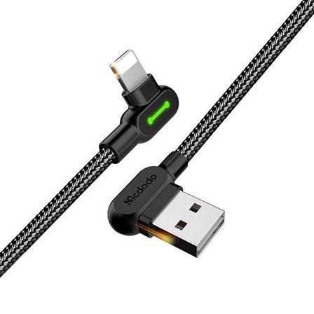 USB- till Lightning-kabel, Mcdodo CA-4673, vinklad, 1,8 m (svart)