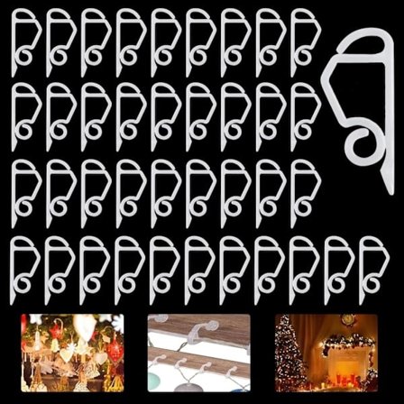 120 stk. julelysklemmer, mini tagrende, tilbehør til lyskæder, hængekroge, tagrendekroge til julehavedekoration