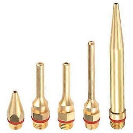 5 stk. Limpistol Kobberdyse Tips med O-ring, Bore Lang Rør Dyser Gjenge Utskiftbart Dysesett for Varm Smeltelim