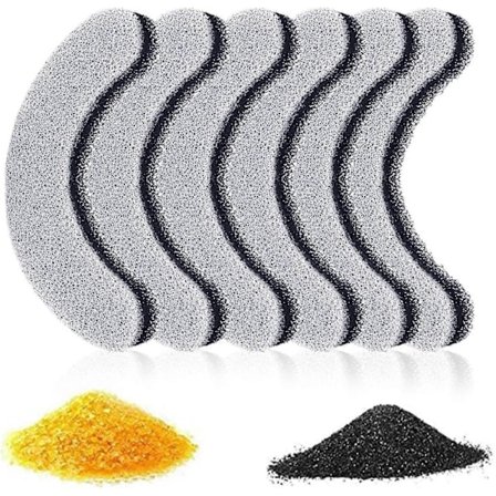 Katte Vandfontæne Filter, Katte- og Hunde Vandfontæne Filter, Udskiftningsfiltre til Drikkefontæne med Resin og Aktivt Kul (6 stk)