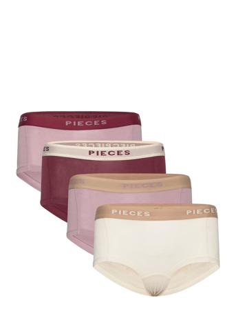 Pclogo Lady 4 Pack Solid Bc Lingerie Panties Hipsters/boyshorts Hvit Pieces*Betinget Tilbud